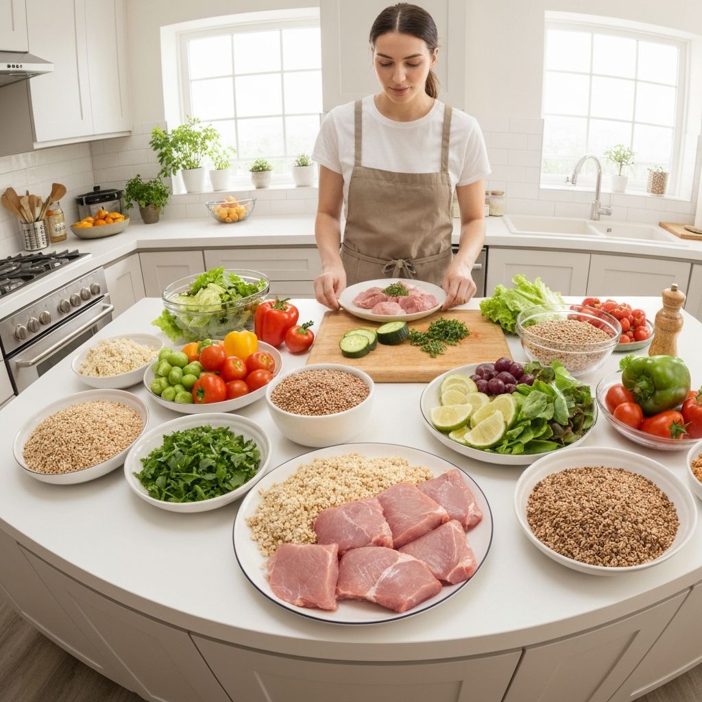 Healthy nutrition and balanced meal preparation